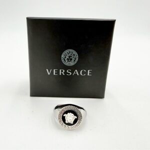 Versace Silver Medusa Ring in box NEW